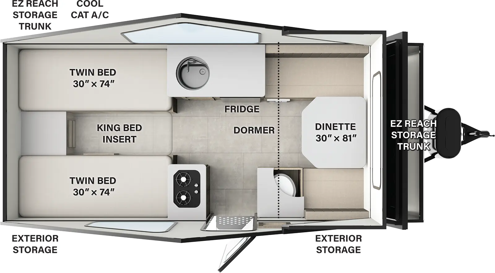 Flagstaff Hard Side Pop Up Campers T21HS Floorplan